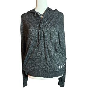 Active Seller! Victoria's Secret PINK Gray Lace Up Hoodie Sweatshirt XS
